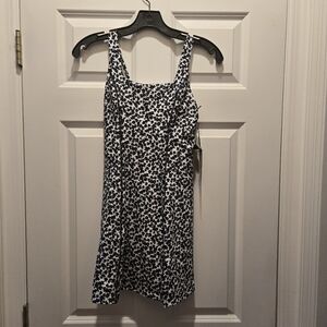 NWT YPB Abercrombie Athletic Dress XS Sculptlux Active Black White Micro Floral